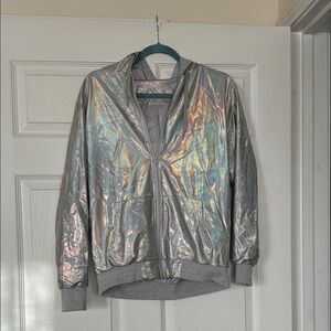 Unisex Holographic Silver Jacket